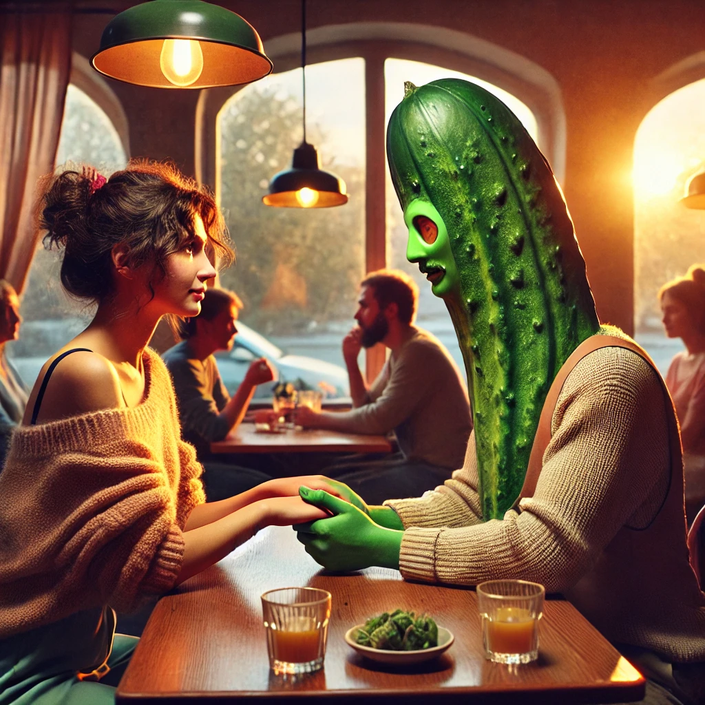 kobieta z ogórkiem scena